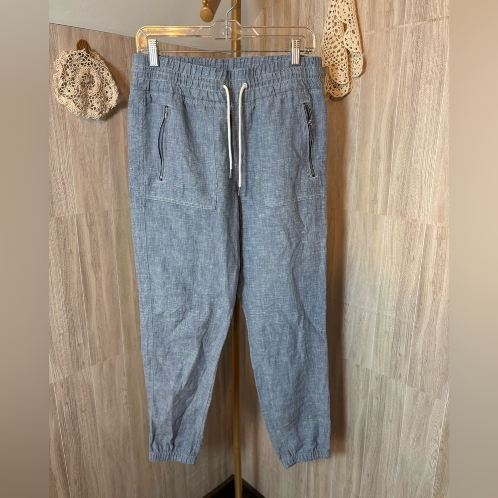 Athleta Chambray Blue Relaxed Drawstring Jogger Pants